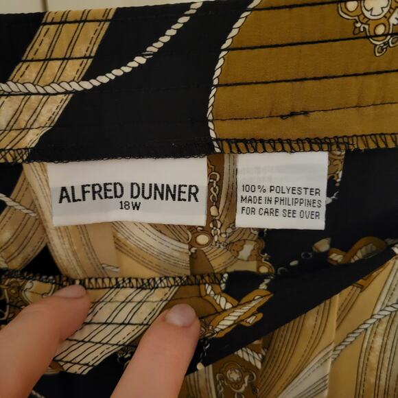 Pleated Abstract Print Midi Skirt Alfred Dunner 18W Vintage 90s Plus Size - Picture 7 of 7